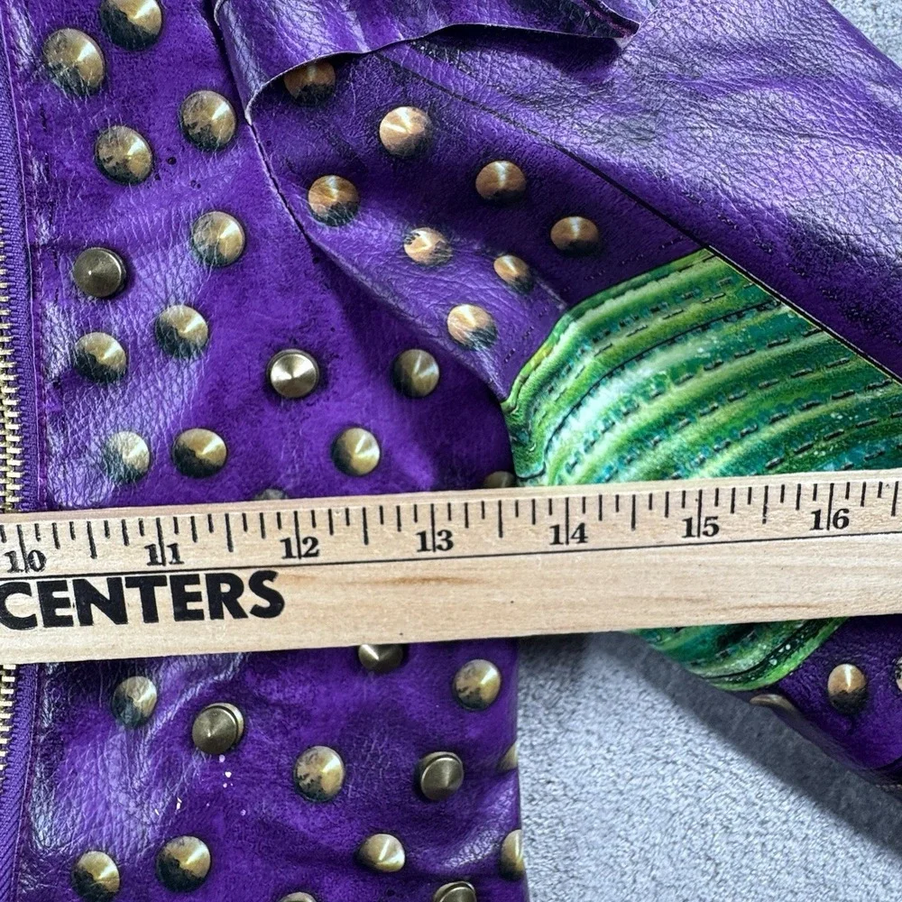 Disney Mal Descendants‎ Purple Studded Faux Leather Jacket Kids 7/8 Costume Coat
